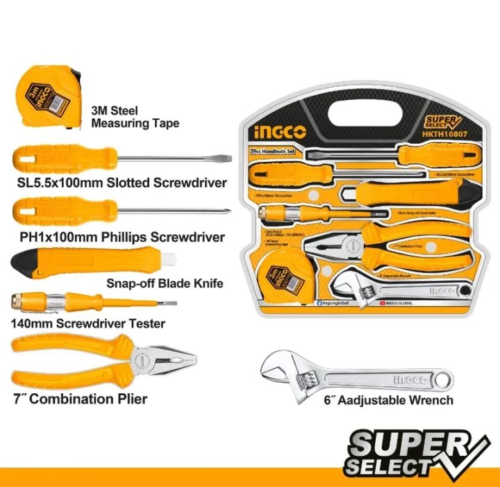 Ingco%207PCS%20SET%20Hand%20Tools%20Wrench%20Pliers%20Cutter%20Set%20-%20Image%202
