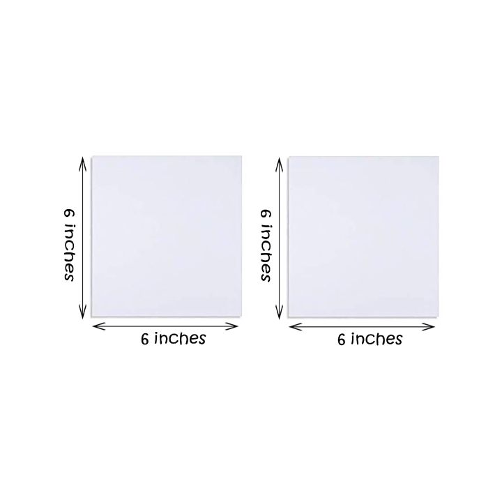 2 Piece Of 6X6 Inches Canvas For Painting - Canvas Board