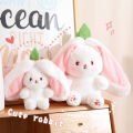 Cute transformation bunny plush doll soft cute strawberry radish rabbit ragdoll child girl bed pillow. 