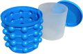 Ice Cube Maker Silicone Bucket for Mini Ice Cubes - Space Saving Ice Maker Cup makes Magic Ice Nugget for Cocktail Crushed Ice Chips, Ice Mold Cylinder Bucket Ice Cube Tray with lids. 
