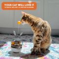 Interactive Cat Feeder Toy,Treat Dispenser Exercise Toys,Feeding Food Toy Dispenser,Car Indoors- Sounding Bell cat tower. 