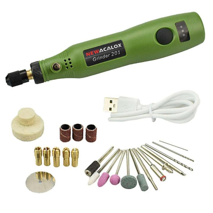 10W Hobby Craft Mini Drill Grinder Rotary Tool Set Modeling Polishing Drilling - Green