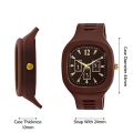 Square Watch Brown Dial Analog Silicon Strap Stylish Designer Analog Watch for Men's and Boy's. 