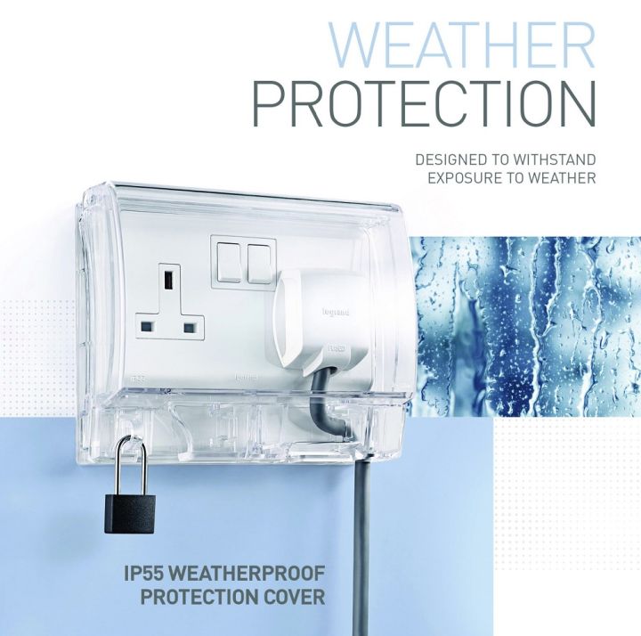 Clopal%20IP55%20Weatherproof%20Socket%20Protection%20Cover%20Transparent%20with%20Lock%20Option%20-%20Image%202