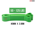 45mm Resistance and Pull Up Band for Chin Ups, Pull Ups and Stretching (Resistance 18.1 Kg to 36.3 Kg),1.25" Wide, Rubber, Green - Resistance Band Loop 50-125 LBS, latex band, therapy band. 