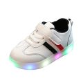 Children Baby Striped Toddler Kids Shoes LED Light Up Luminous Sneakers. 