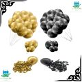 Happy Birthday Decoration Theme Set White, Black & Gold Including Black Happy Birthday banner cards, Latex Balloons, 3 Confetti Ballooons, Fairy light, Fairy light decoration theme. 