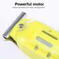 Professional Rechargeable Hair Clipper - Transparent Body - Cordless - Hair Trimmer - with 1 month warranty  - Hair Cutting Machine for Man -  LCD Display - Yellow. 