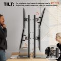 Dual Monitor Stand - Vertical Stack Screen Free-Standing Monitor Riser Fits Two 13 to 34 Inch Screen with Swivel, Tilt, Height Adjustable, Holds One (1) Screen up to 20kg HT05B-002P. 