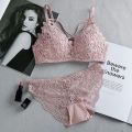 Women's Set Wire Free Push Up Lace Female Underwear Set Transparent Panties Seamless Female Underwear and Panty Set 8815. 