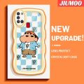 JIUMOO Casing For Samsung A21s Case Cool Crayon Shin-chan Pattern Wave Border Soft Shockproof Phone Cases Transparent TPU Silica Gel Camera lens Protective Cover. 
