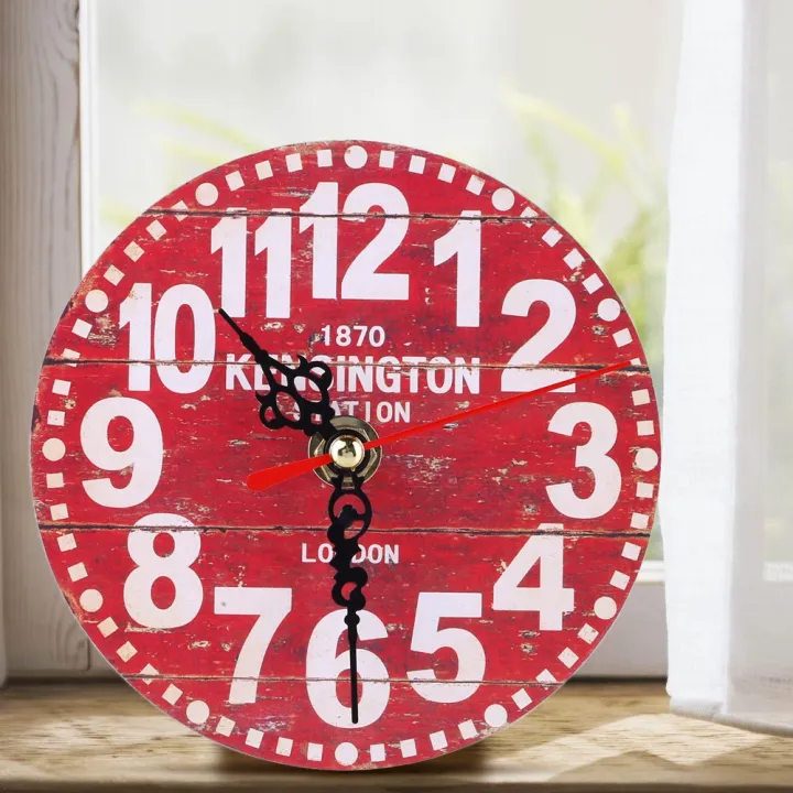 Vintage%20Wooden%20desk%20Clock%20Shabby%20Chic%20Rustic%20Kitchen%20Home%20-%20Image%206