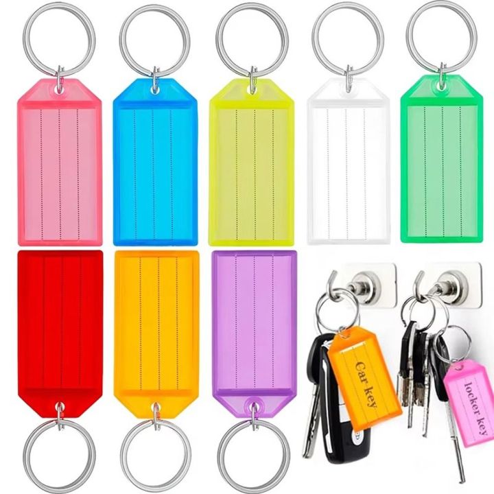 10pcs Multi-functional Plastic Key Tags With Split Ring with Card Label ...