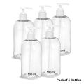 Soap Dispenser Bottle, Hand Wash Bottle, Liquid Soap Empty push Bottle with Pump, 500 ml, Pack of 5. 
