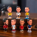 6.5cm Soccer Star Figure Mini Football Player Car Oraments Collection Doll Star Sports Action Figures Toys Fans Fans. 