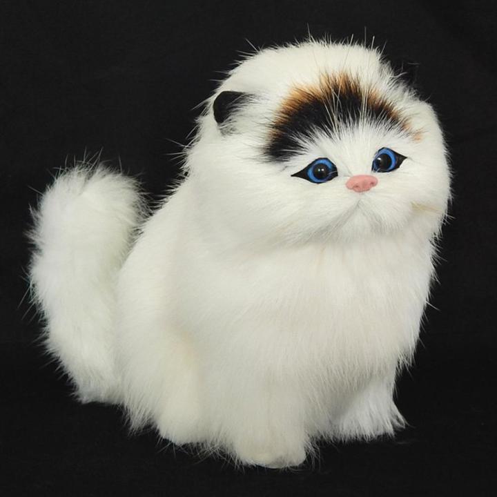 Plush Simulation Cat Electronic Pet Doll Imitation Animal Toy with Meow Sound Function Children's Cute Pet Toy Model Christmas Gift
