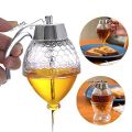 Crystal Glass Honey Dispenser Transparent Honey Storage Bottle Container. 