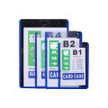 Pack of 20 (Pcs) PVC ID Card Holder Jackets B-1 Blue Medium Border – Durable Clear Badge Holders for ID Cards (102 x 65 mm, 200 Microns). 