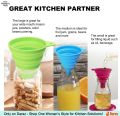 Silicone Collapsible Funnel ,Flexible-Foldable-Cooking-Food-Grade Funnels for Filling Small or Mini Bottles,Perfume,Filling Capsules,Fry Oil Filter,Essential Oil,Spice. 