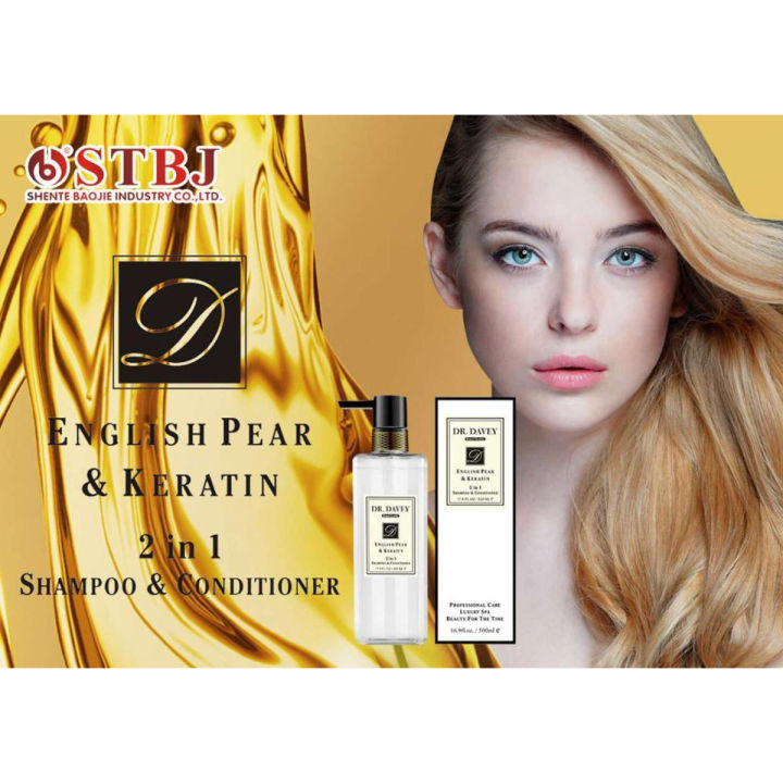 DR. DAVEY English pear & keratin 2ni1 Shampoo and conditioner supple and shiny Nouring lotion