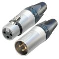 Original Neutrik NC3FXX/NC3MXX-HE 3pole gold-plated XLR male/female plug Velour chromium plating Extratemperature resistant. 
