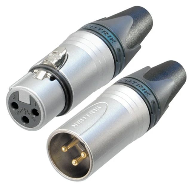 Original Neutrik NC3FXX/NC3MXX-HE 3pole gold-plated XLR male/female plug Velour chromium plating Extratemperature resistant