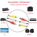 3 RCA Male to 3 RCA Male Connector Composite AV Wire Plug Pure Copper Audio Video Cable. 