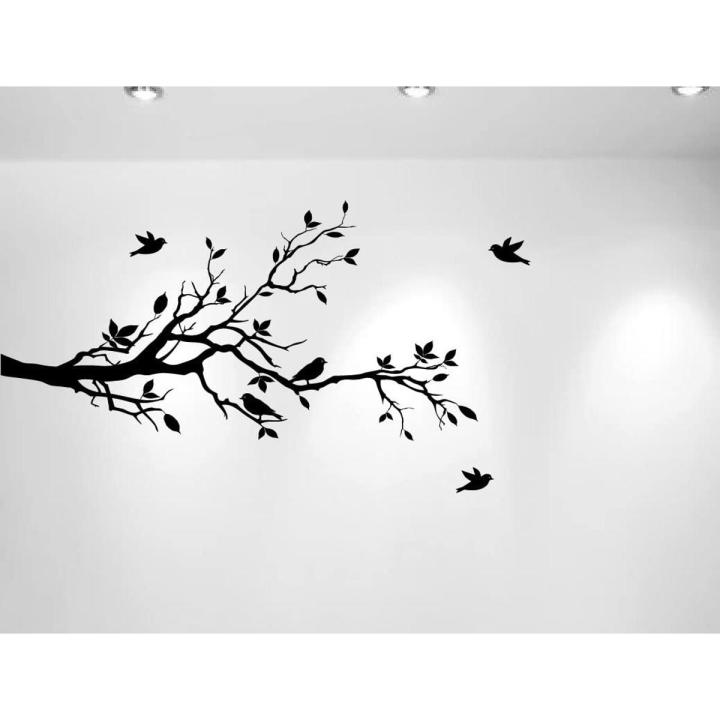 Tree Branches Wall Decal Love Birds Vinyl Sticker 24" x 48"