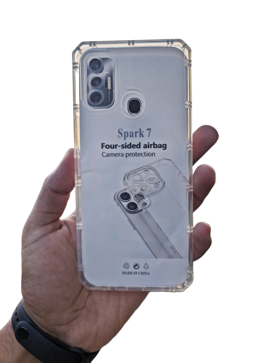 Tecno Spark 7 Four Sided Airbag Jelly Case Anti-Yellow