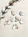 15pcs Natural Flat Butterfly Black or Beige border Mother of Pearl Abalone Sea Shell Beads for Crafting - DIY Crafting Elegant Jewelry Making Supplies. 