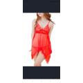 Red Floral Lace Night Dress for Women, Soft Sleepwear, Comfortable and Easy to Wash. 