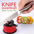 Kitchen Knife Sharpener with Non-Slip Suction Cup, Professional Two Stage Tungsten Carbide Kitchen Knife Sharpener Tool. 