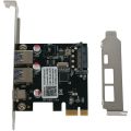 Usb 3.1 Type C Pcie Expansion Card Pci-E To 1 Type C And 2 Type A 3.0 Usb Adapter Pci Express Controller Hub For Desktop Pc. 