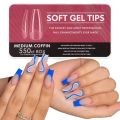 Soft Gel Full Cover Nail Tips,Clear Gel False Nails Press On Nails for Nail Extension Manicure Soak Off. 