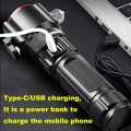 Multi-Functional High Power  Rechargeable LED Flashlight with USB Charging COB Safety Hammer Zoom Waterproof Aluminum Alloy White Laser Torch for Camping, Hiking, Super Bright 100000 Lumen with 360° COB Work Light, 5 Light Modes, IPX6 Waterproof, |. 