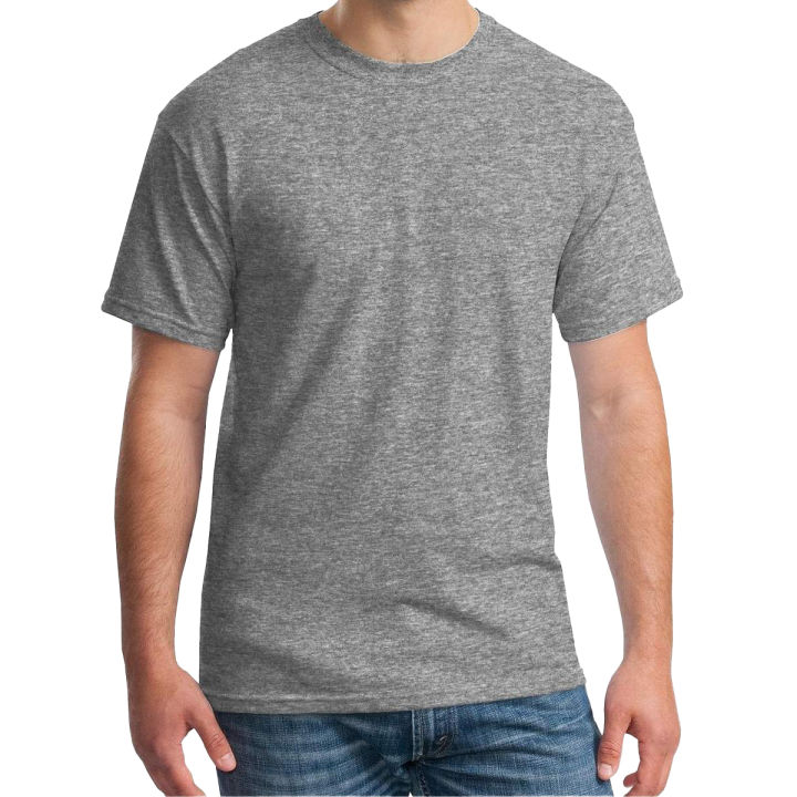 Heather Grey Poly Cotton Half Sleeve T-Shirt small to 8XL