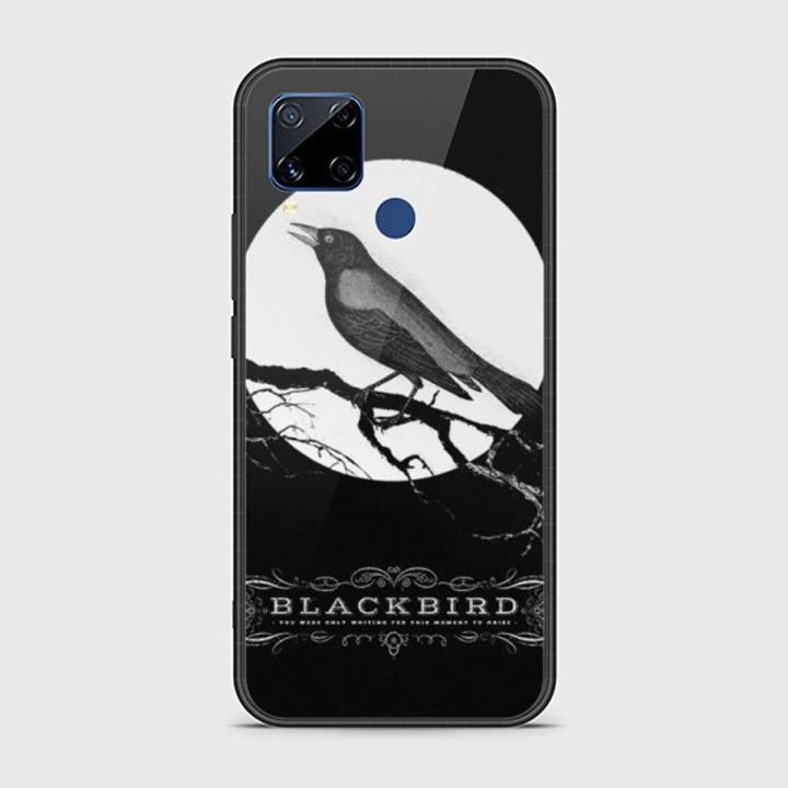 Realme_C15 Cover - SkinLee HQ Infinity Glass Case (Soft) - Rendering Black Bird - SKINLEE-559-1-905-485