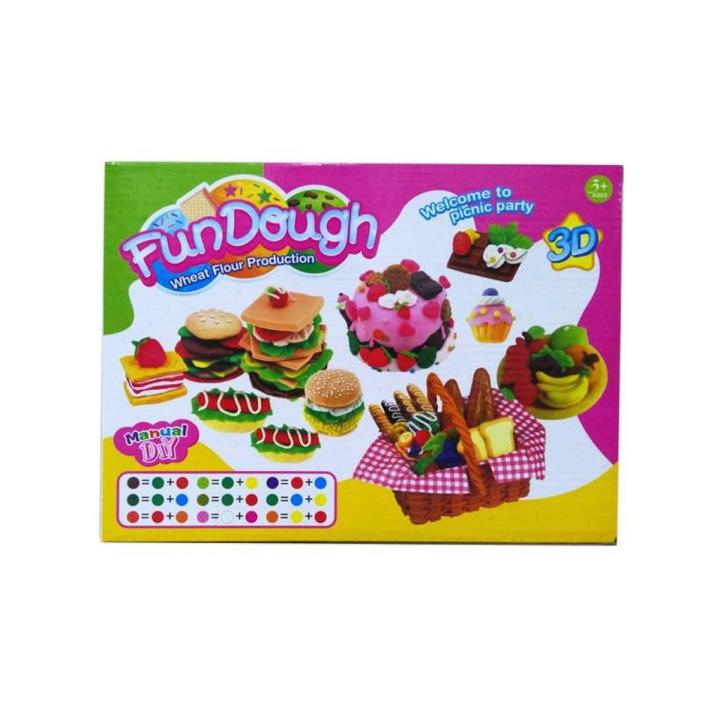Fun Dough Picnic â€“ Coloforful Playdoh Set With Molds | Daraz.pk