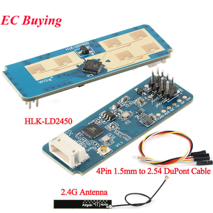 Hlk-Ld2450 24g Mm Wave Human Body Motion Tracking Trajectory Radar Sensor Module Sensing Distance 8m Smart Home 2.54mm Cable