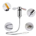 USB Fan Connect PhoDurable Adjustable Mini Flexible Fan LED Light USB Port Time Clock Desktop Clock Cool Gadget Time Display. 