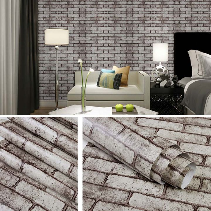 Waterproof Brick Wallpaper PVC Self Adhesive Sofa Living Room Wall Sticker For Home Decor