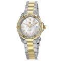 Tag Heuer Aquaracer Two-tone Stainless Steel White Mother of Pearl Dial Quartz Watch for Ladies - WBD1321.BB0320. 