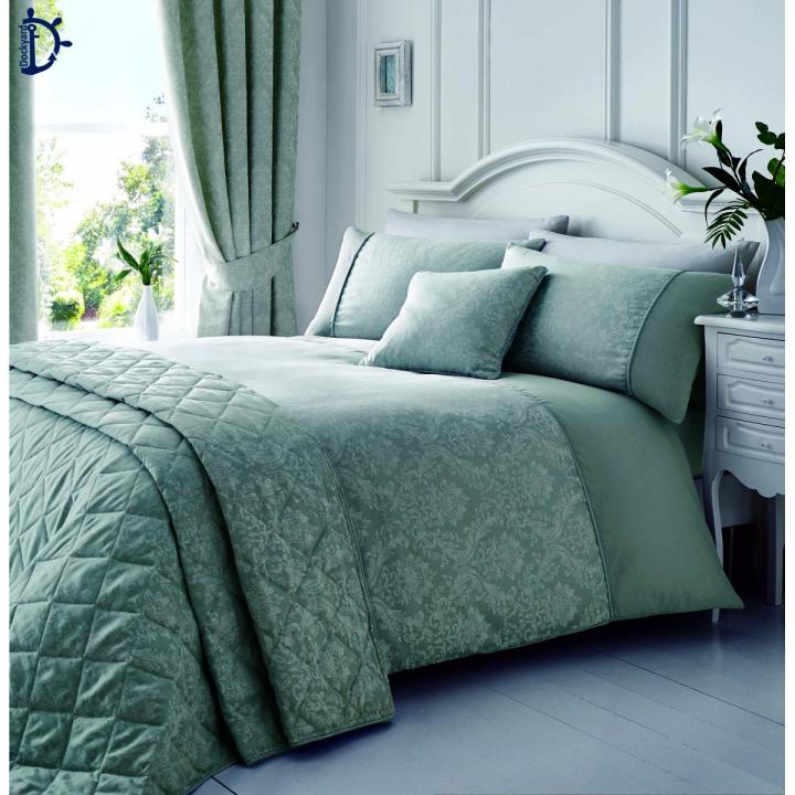 DOCKYARD Royal Damask Silver Grey Quilt Cover Set  3 Pcs Bed Set  Jacquard Fancy Duvet Cover