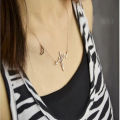 Gold Plated Heartbeat Stainless Steel Woman Necklace Jewelry. 