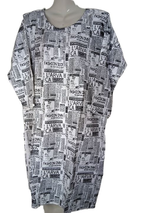 Women's%20Soft%20Linen%20Shirt/Kurtie%20-%20News%20Print%20Design,%20Ready%20to%20Wear%20-%20Image%203