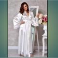 Nighty Beautiful Bridal White / Hot Sexy Silk Long Gown / Bridal Night Suit / Nightwear / Sleepwear / Night Dress. 