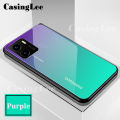Casinglee For VIVO Y15A case Gradient Tempered Glass Protector Back cover for VIVO Y15A Phone Cases For girls and Boys. 