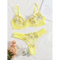 【Happier】 Lingerie 1 Pcs Floral Embroidery Underwear Transparent Lace Short Skin Care Kits Delicate Fairy Set Woman 2 Pieces. 