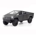 Tesla Cybertruck Model - Diecast 1:36 Scale, Lights, Music, and Openable Trunk - Black Edition. 