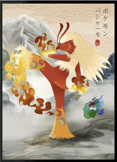 Pokemon Japanese Anime Poster Wall Art Print Manga Pictures Fire Breathing Dragon Pikachu Canvas Painting Living Room Decor